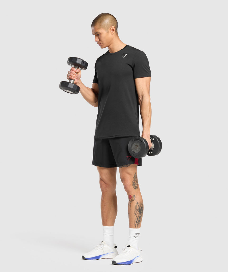 Gymshark Sport  7" Shorts - Black/Conditioning Red