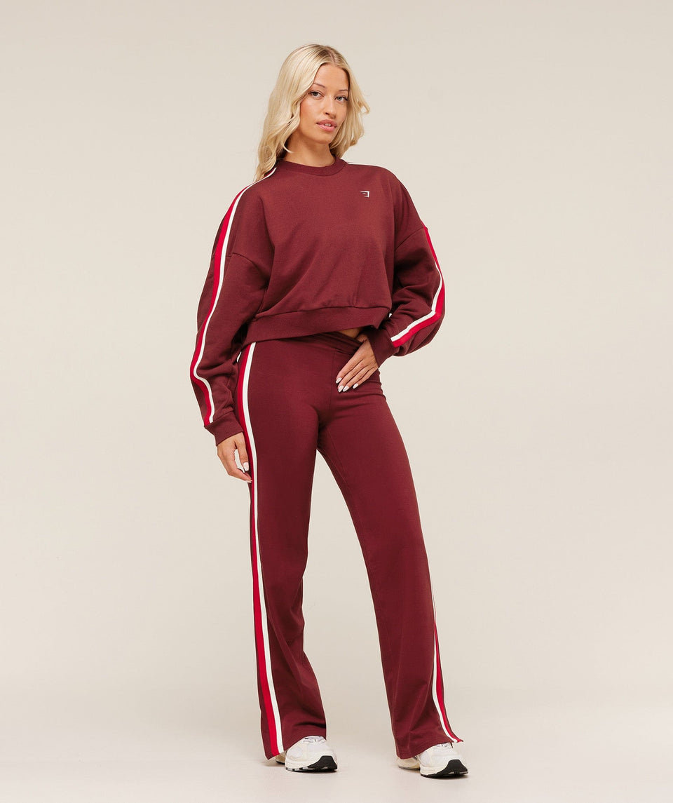 Gymshark Piping Wide Leg Pant - Sets Red/Carmine Red/Soft White