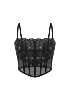 Tease Rose Embroidery Corset Top