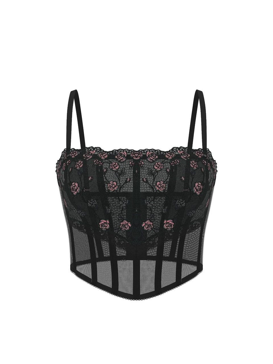 Tease Rose Embroidery Corset Top