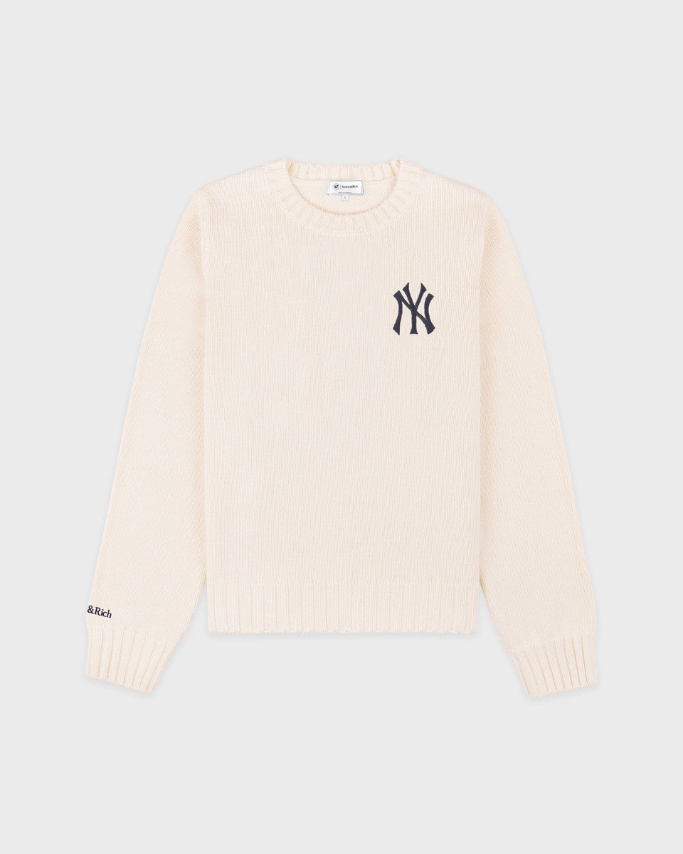 Heritage Yankees Serif Knitted Sweater - Ecru/Navy