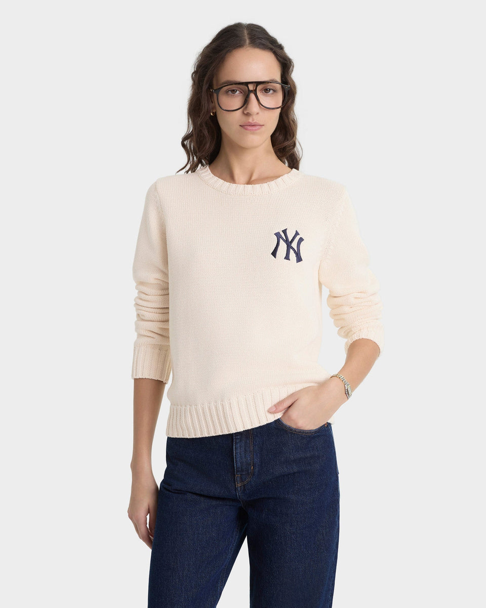 Heritage Yankees Serif Knitted Sweater - Ecru/Navy