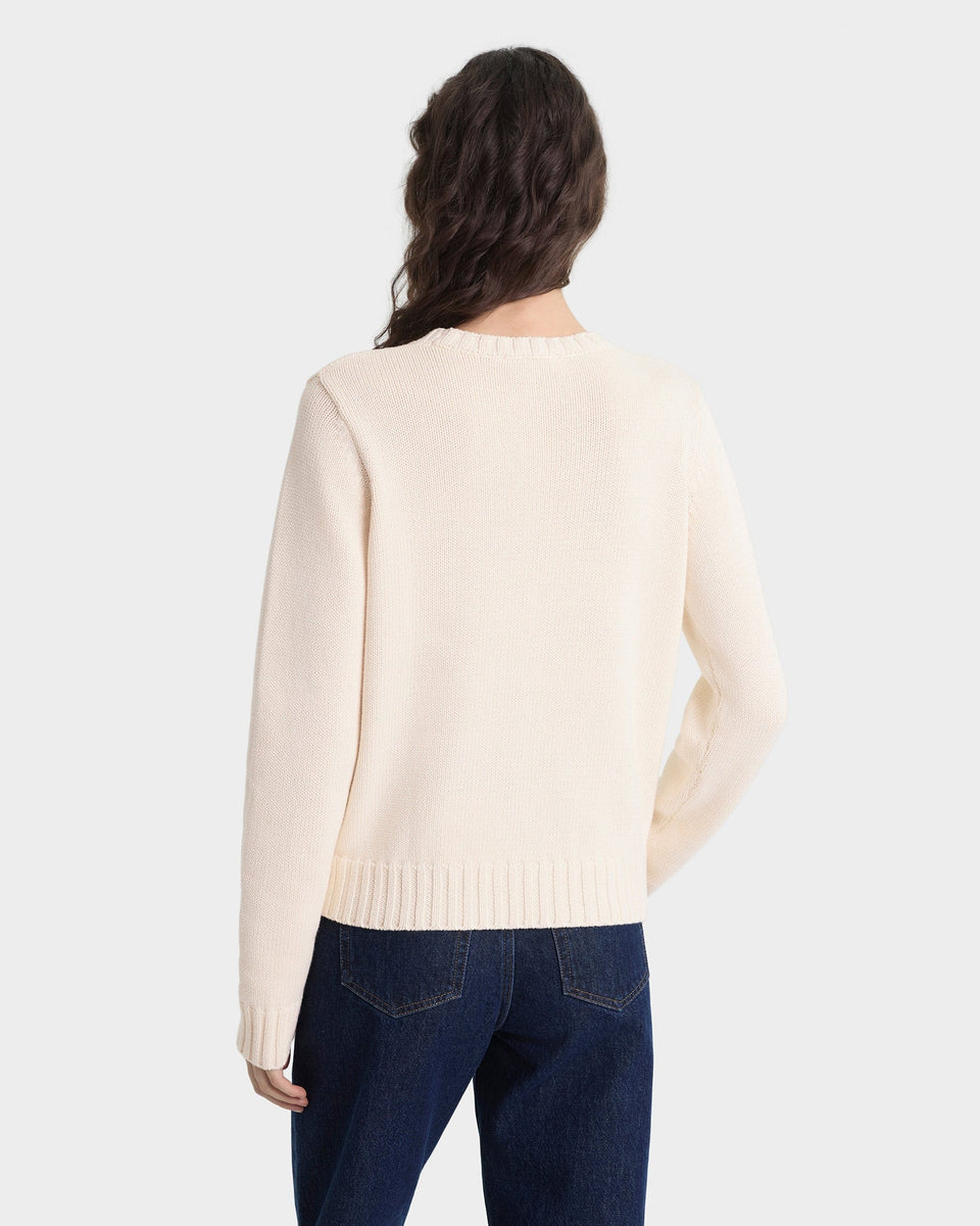 Heritage Yankees Serif Knitted Sweater - Ecru/Navy