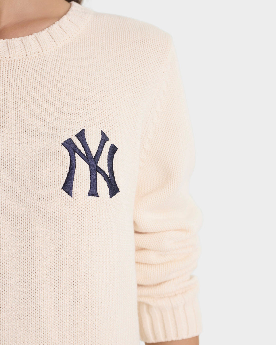 Heritage Yankees Serif Knitted Sweater - Ecru/Navy
