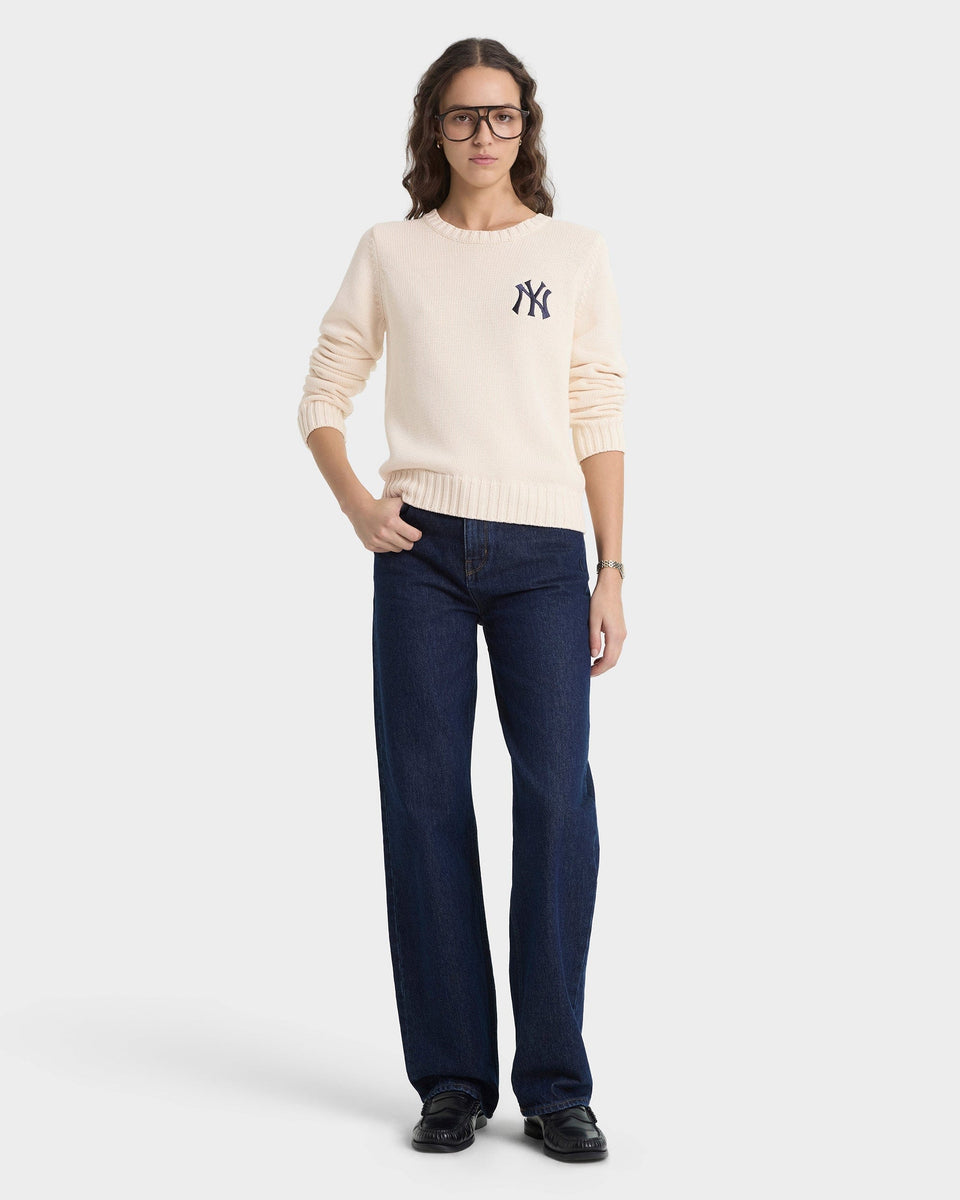 Heritage Yankees Serif Knitted Sweater - Ecru/Navy