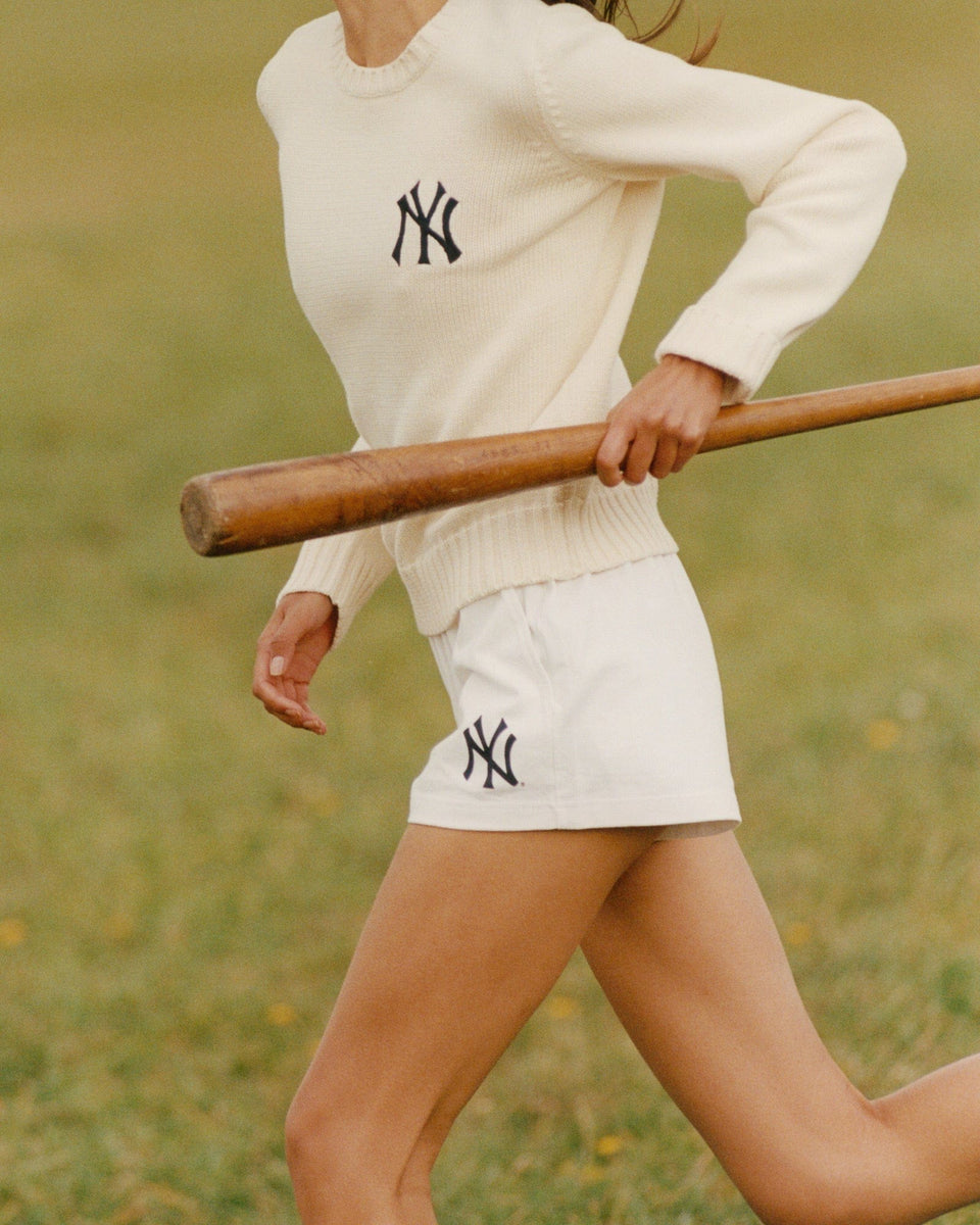 Heritage Yankees Serif Knitted Sweater - Ecru/Navy