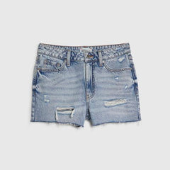Light Blue Denim Ripped Shorts
