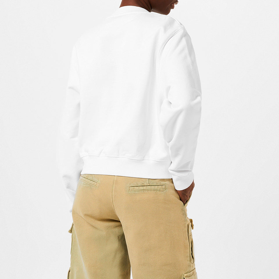 Stamp Cotton Long Sleeve Crew Sweatshirt
