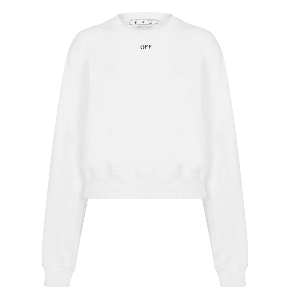Stamp Cotton Long Sleeve Crew Sweatshirt