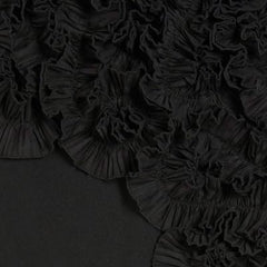 Black Sleeveless 3D Plisse Ruffle Playsuit