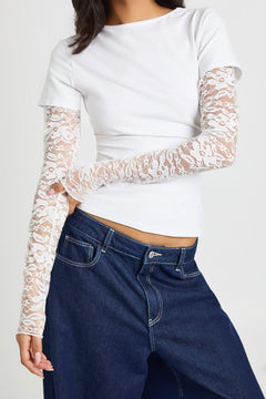 Lace Sleeved Baby T-Shirt