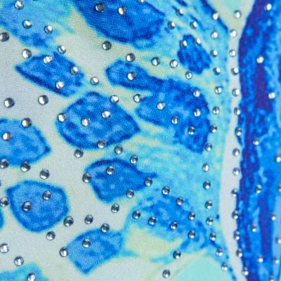 Blue Orchid Print Swimsuit