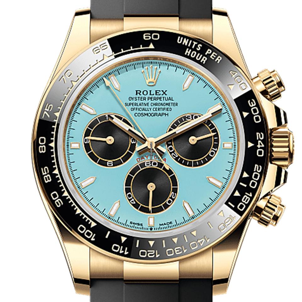 Rolex | Daytona | 126518ln-0014 | Yellow gold | 40 mm | Rubber | Turquoise | Automatic