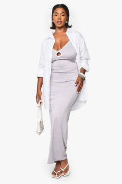 Plus Super Soft Contrast Keyhole Maxi Dress