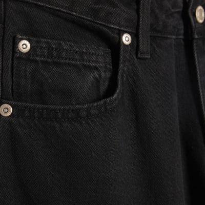 Black Classic Barrel Jeans