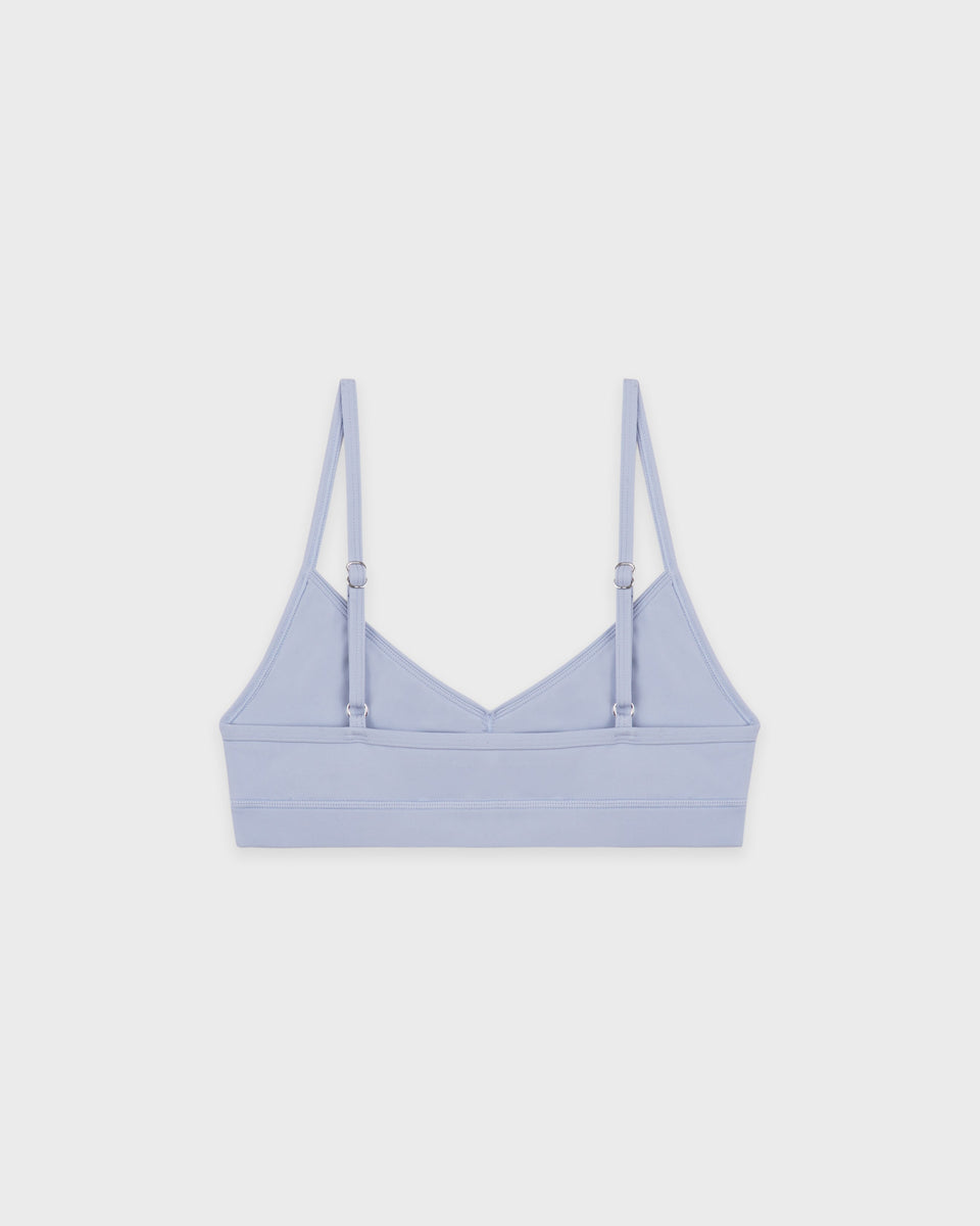Signature Logo Mini Sports Bra - Faded Blue/White