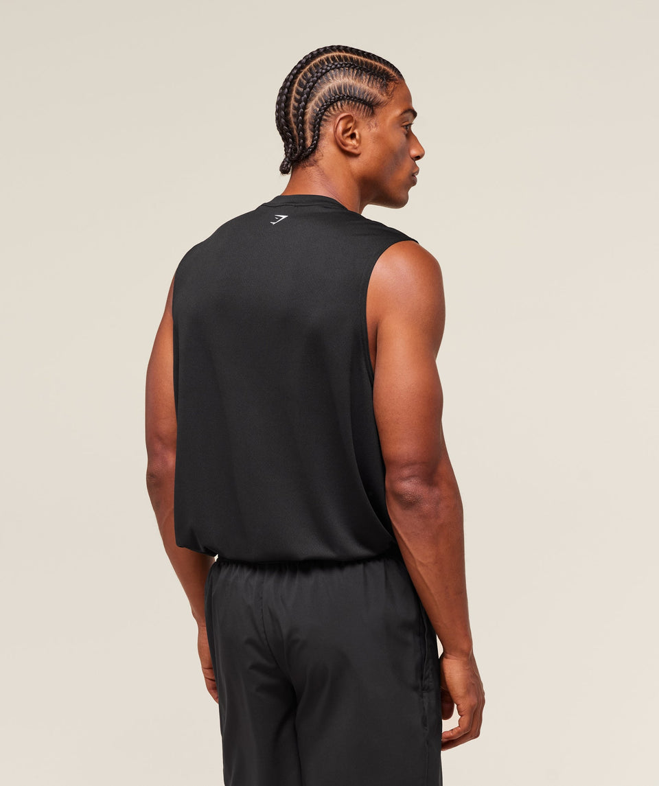 Gymshark S&C Graphic Cut Off Tank - Black