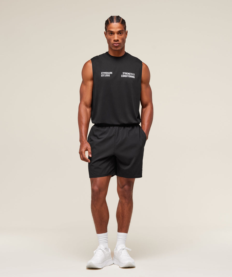Gymshark S&C Graphic Cut Off Tank - Black