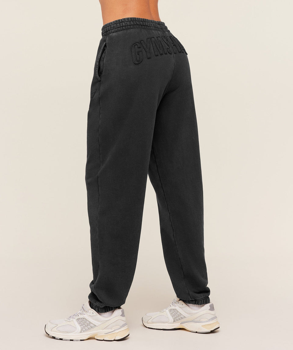 Gymshark Power Washed Cuff Joggers - Black/Acid Wash
