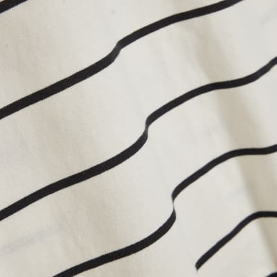 Cream Striped Grown On Sleeve T-shirt