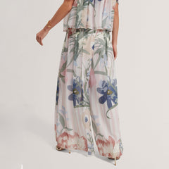 Ted Baker Floral Pleated Chiffon Wide Leg Trousers