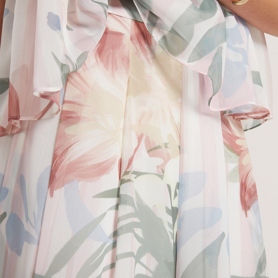 Ted Baker Floral Pleated Chiffon Wide Leg Trousers