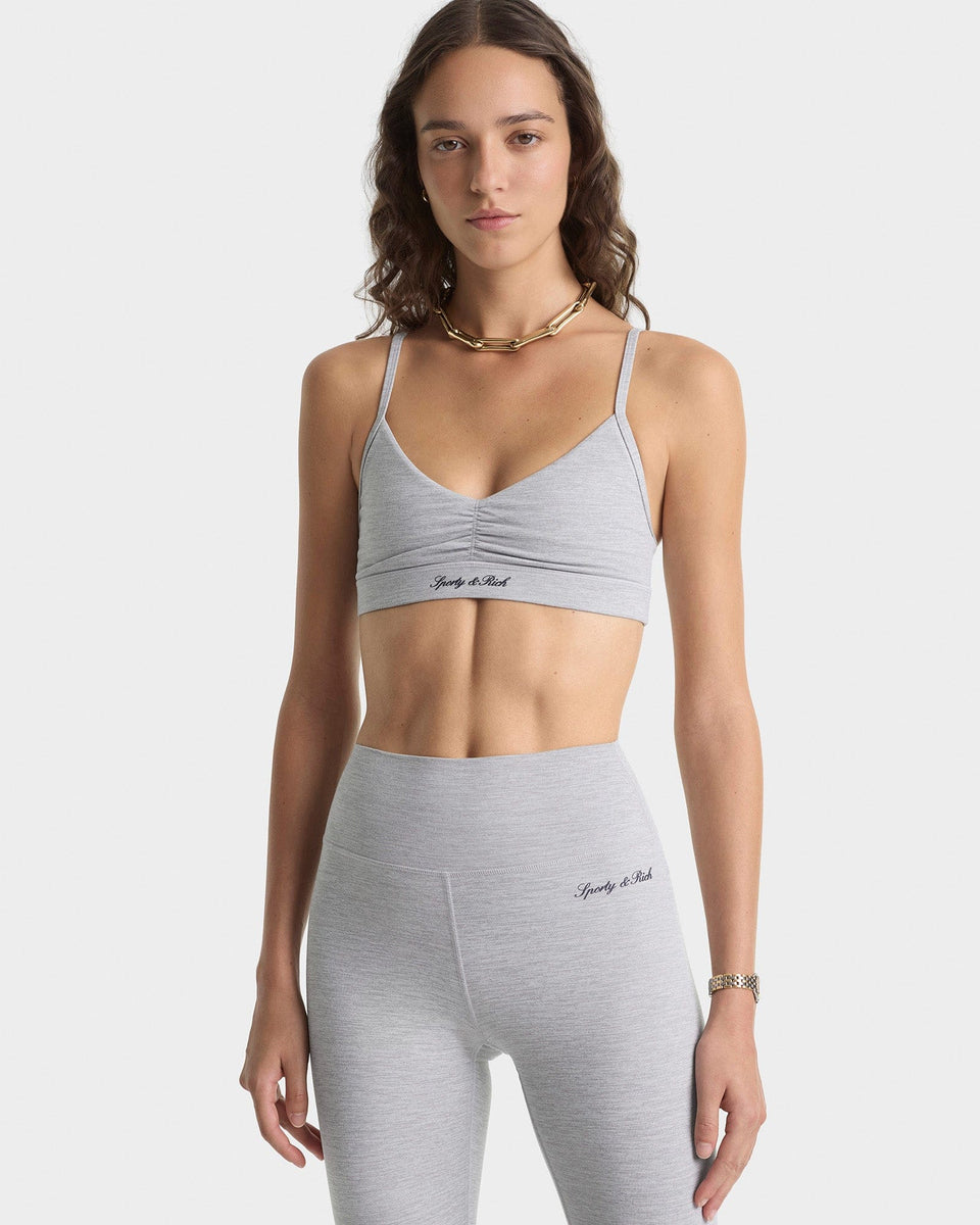 Signature Logo Mini Sports Bra - Heather Gray