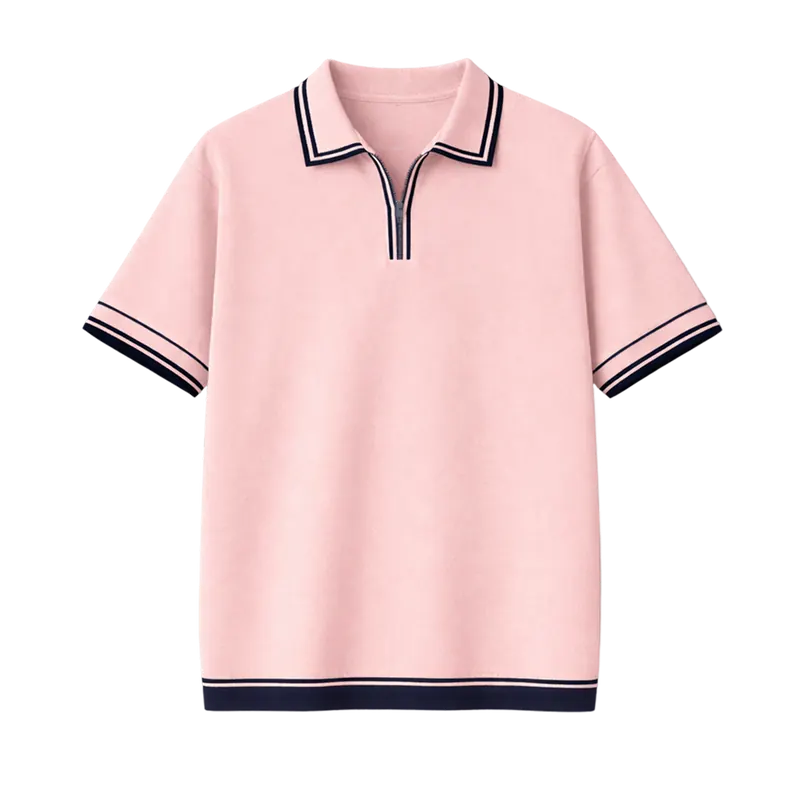 Monaco Knit Polo – Rose