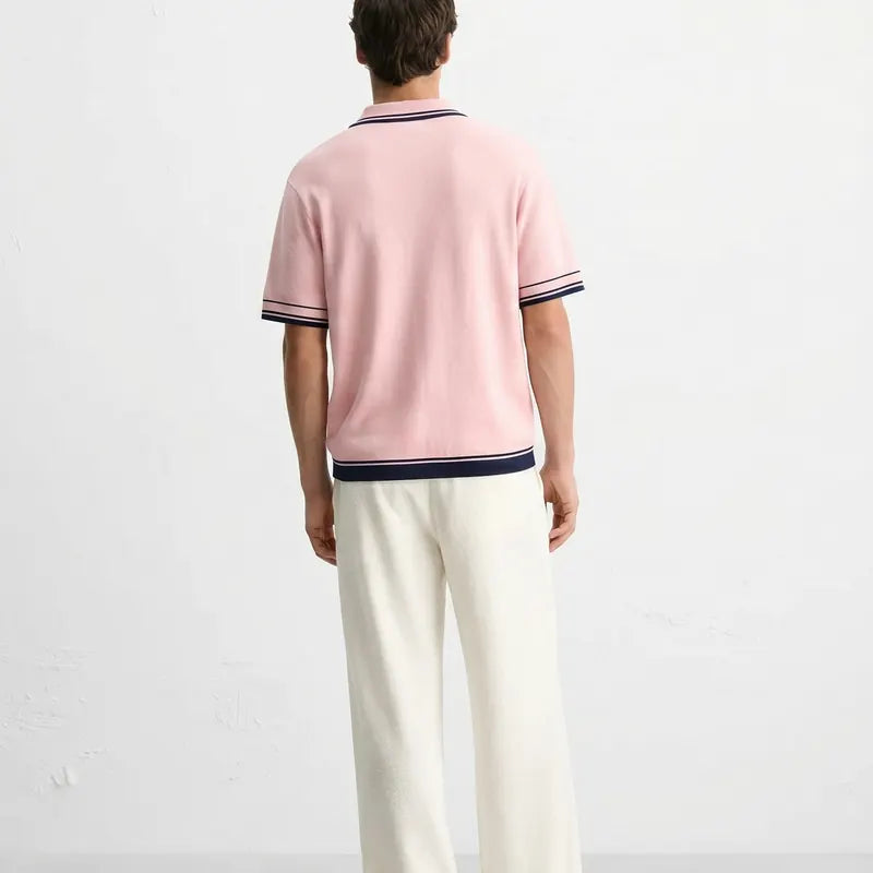 Monaco Knit Polo – Rose