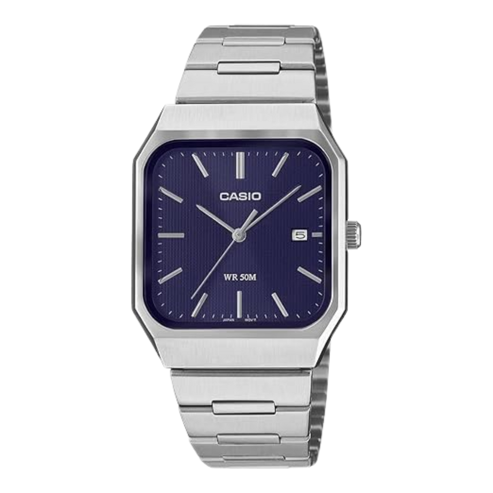Casio Enticer Men Quartz Blue Dial Analog Stainless Steel Watch A2466