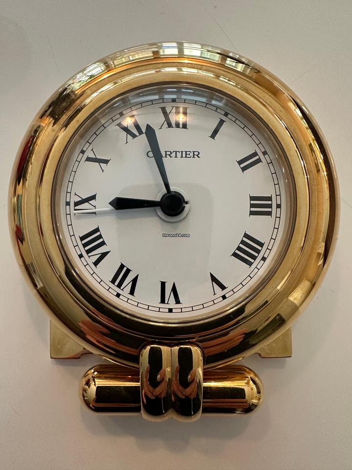 Cartier Desk Clock Cartier Pendulettes Réveil Masa Saati – Altın Kaplama Quar