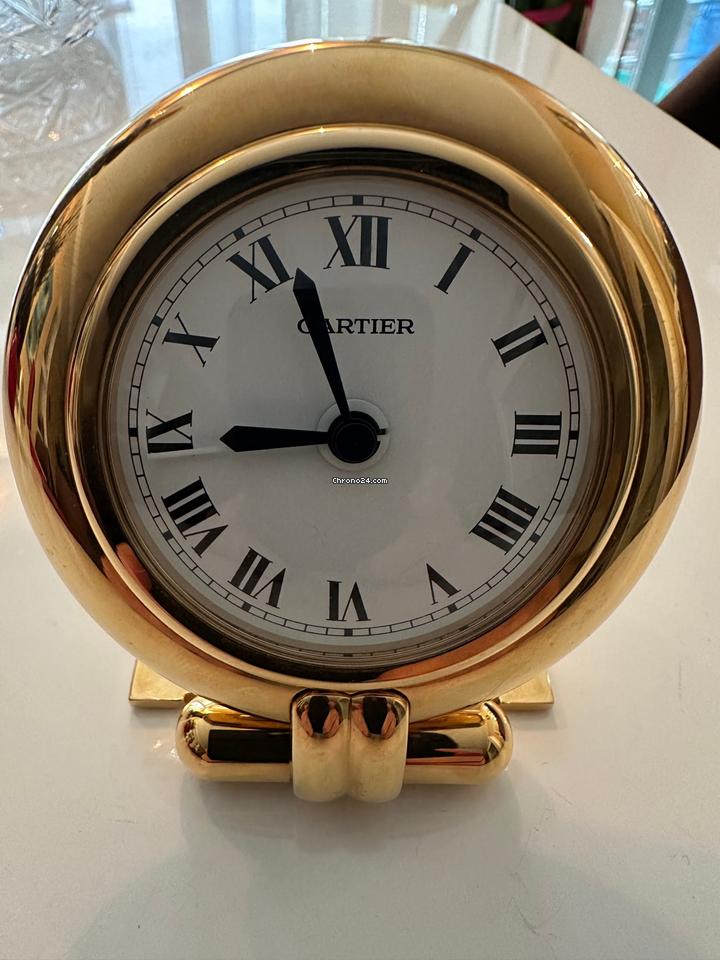 Cartier Desk Clock Cartier Pendulettes Réveil Masa Saati – Altın Kaplama Quar