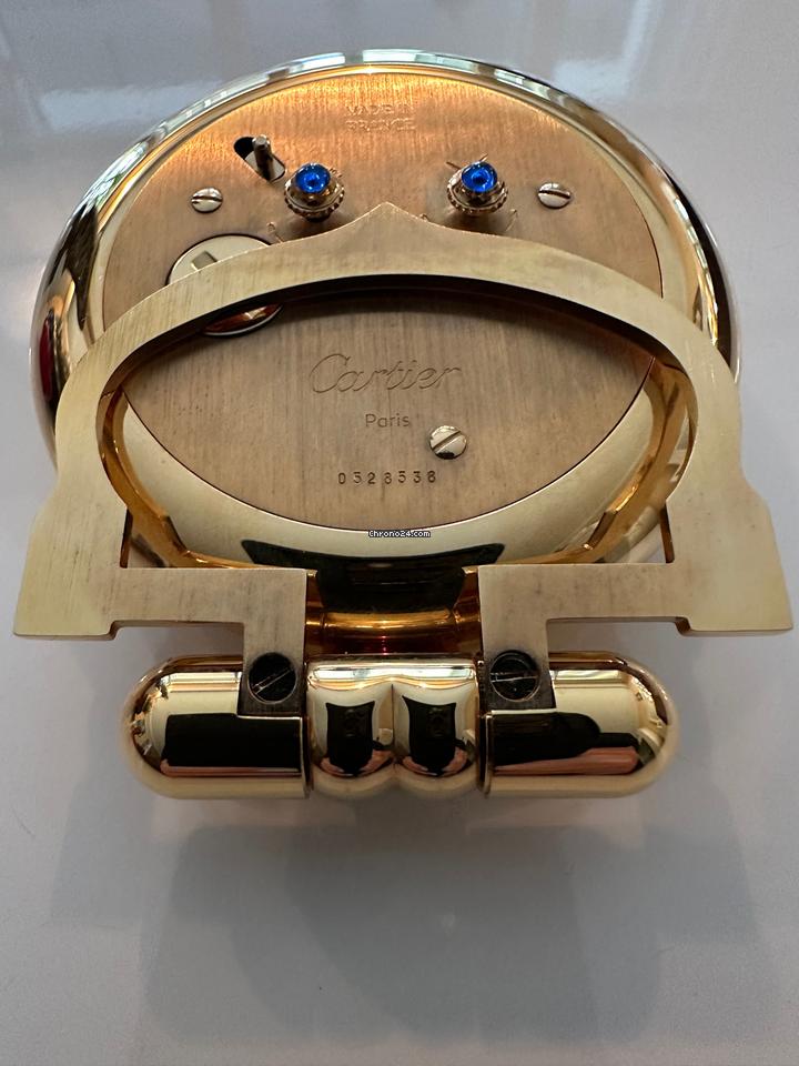 Cartier Desk Clock Cartier Pendulettes Réveil Masa Saati – Altın Kaplama Quar