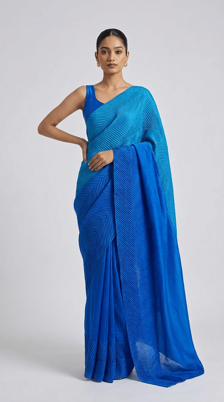 Azure Prism Contemporary Silk Saree