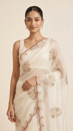 Royal Neelam Banarasi Silk Saree With Silver Zari Border