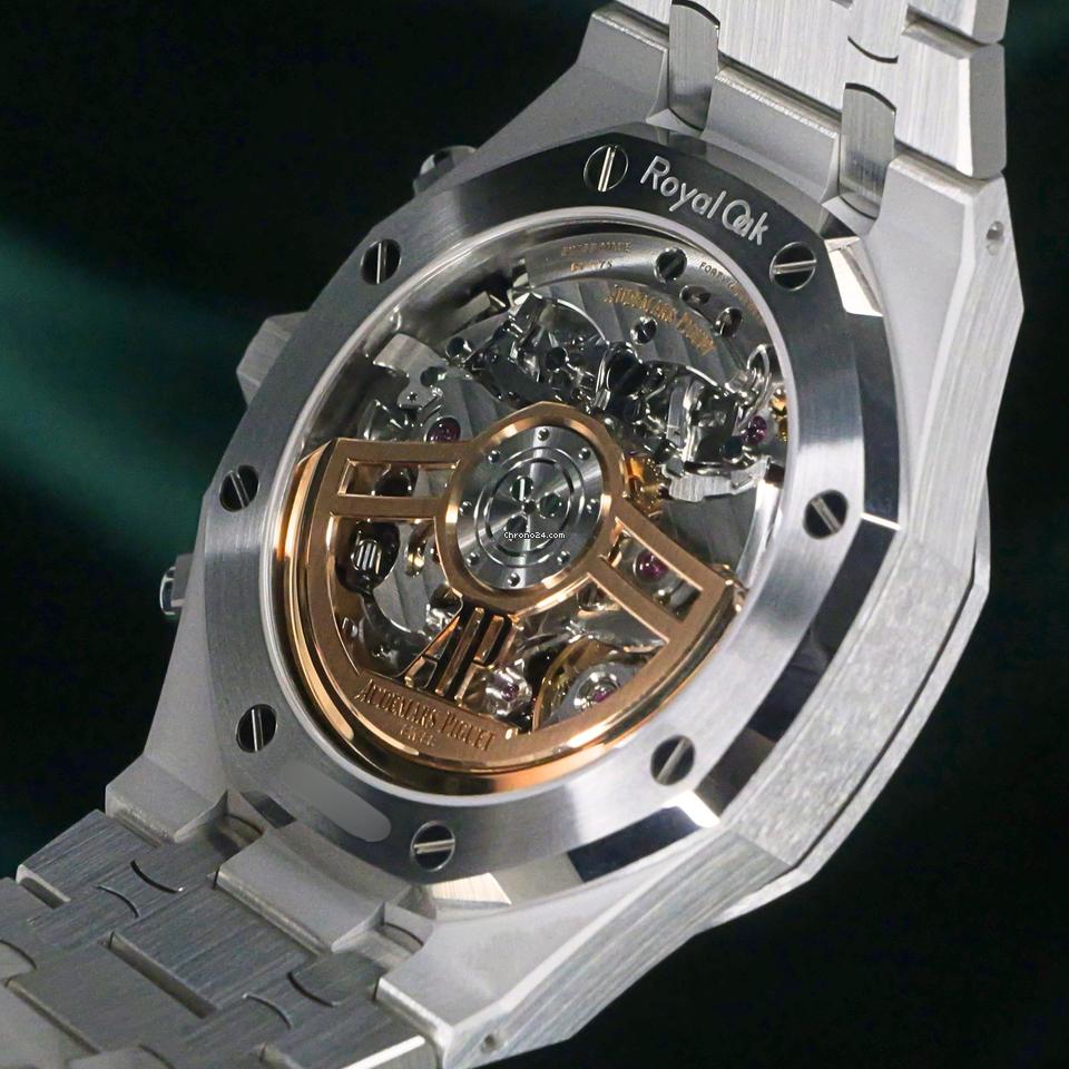 Audemars Piguet MINT COMPLETE SET Royal Oak Selfwinding Green Dial Stainless Steel Bracelet 26240 ST