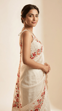 Blush Rosé Banarasi Silk Saree With Gold Zari Weave