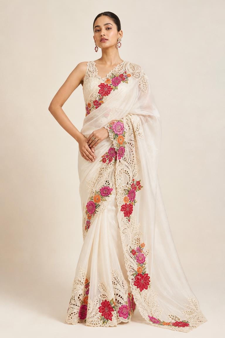 Blush Rosé Banarasi Silk Saree With Gold Zari Weave