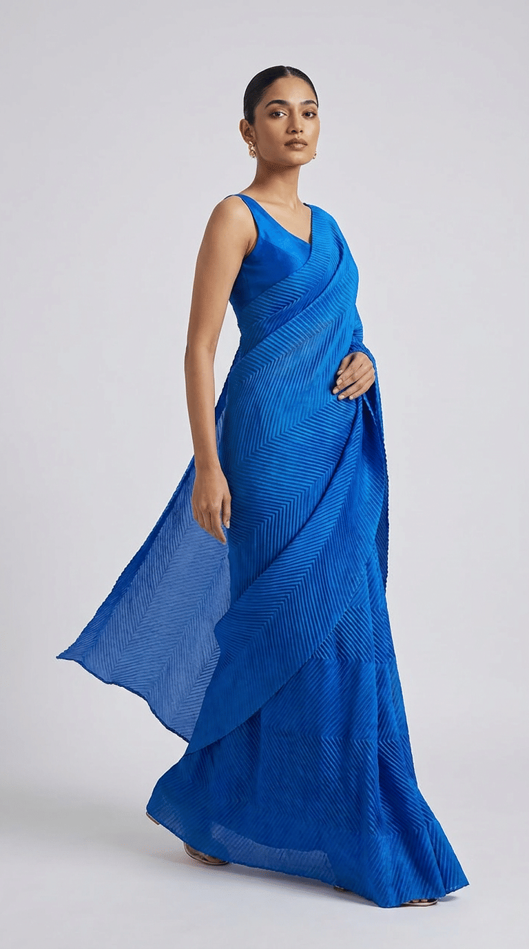 Azure Prism Contemporary Silk Saree