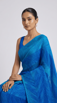 Azure Prism Contemporary Silk Saree
