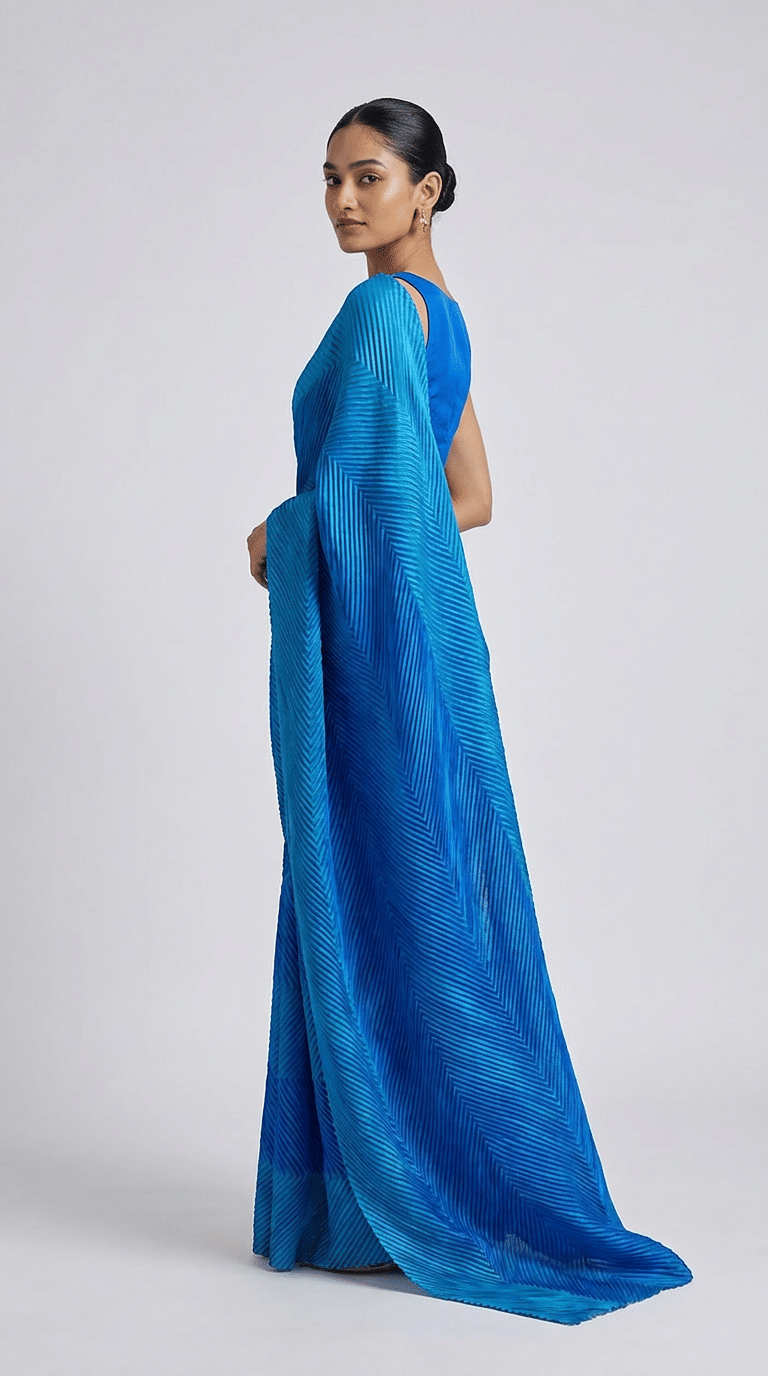 Azure Prism Contemporary Silk Saree