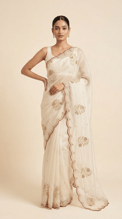 Royal Neelam Banarasi Silk Saree With Silver Zari Border