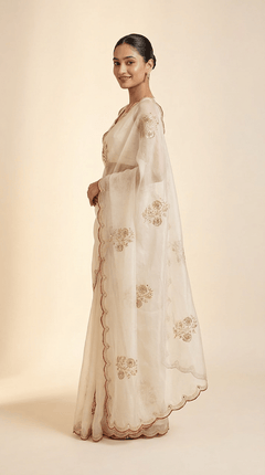 Royal Neelam Banarasi Silk Saree With Silver Zari Border