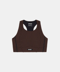 Bandit Womens Striped Cadence Longline Bra Cacao Black
