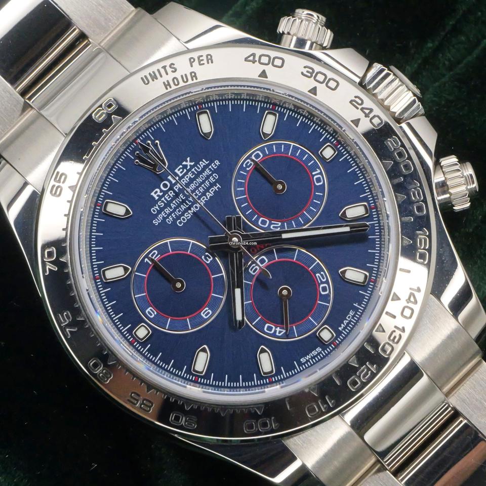 Rolex | Daytona | 116509 | White gold | 40 mm | Steel | Blue | Automatic