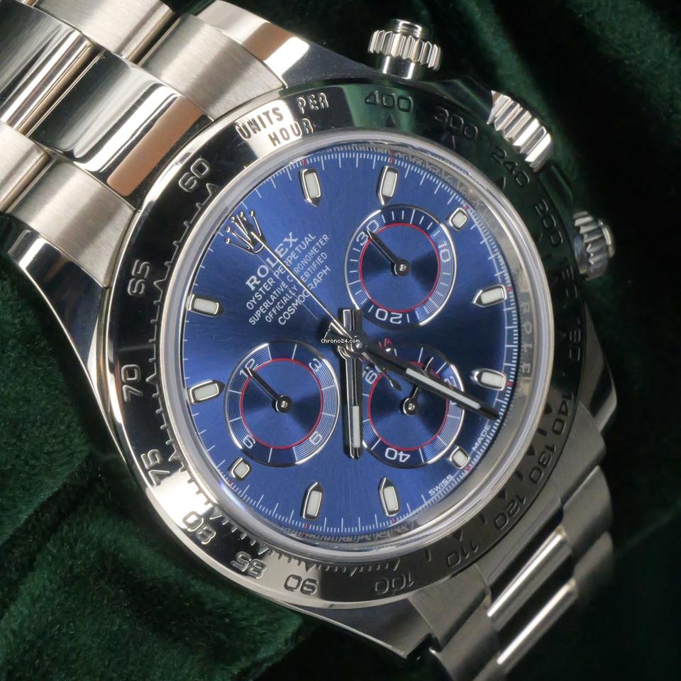 Rolex | Daytona | 116509 | White gold | 40 mm | Steel | Blue | Automatic