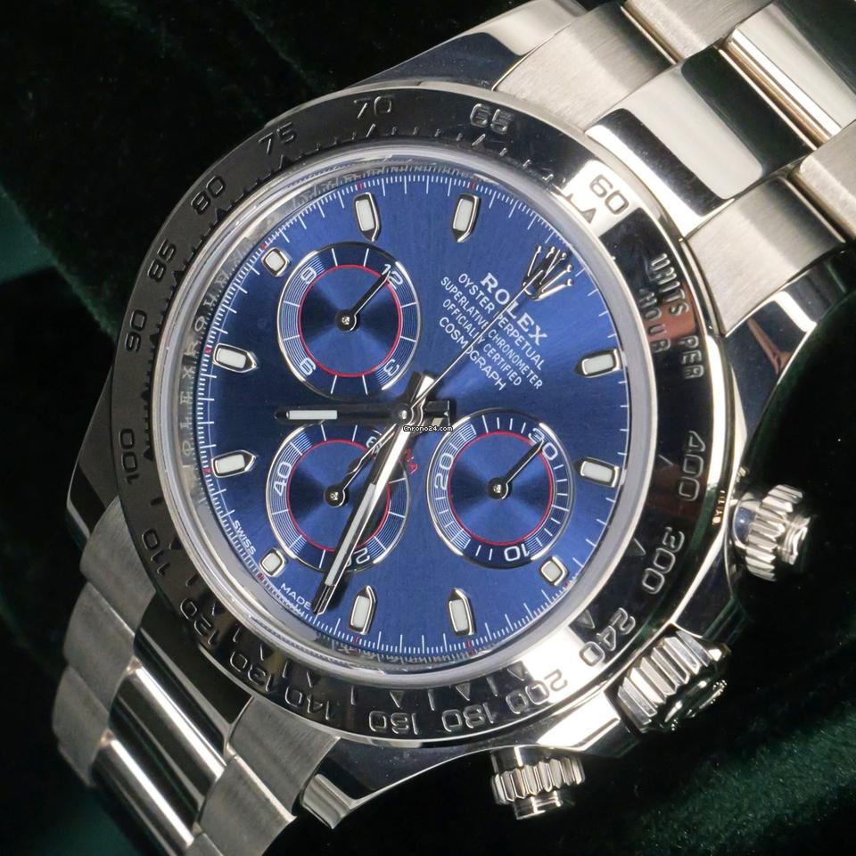 Rolex | Daytona | 116509 | White gold | 40 mm | Steel | Blue | Automatic