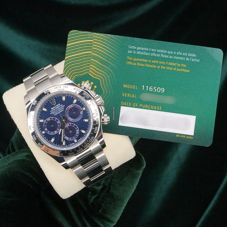 Rolex | Daytona | 116509 | White gold | 40 mm | Steel | Blue | Automatic