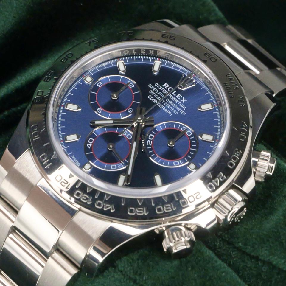 Rolex | Daytona | 116509 | White gold | 40 mm | Steel | Blue | Automatic