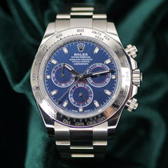 Rolex | Daytona | 116509 | White gold | 40 mm | Steel | Blue | Automatic